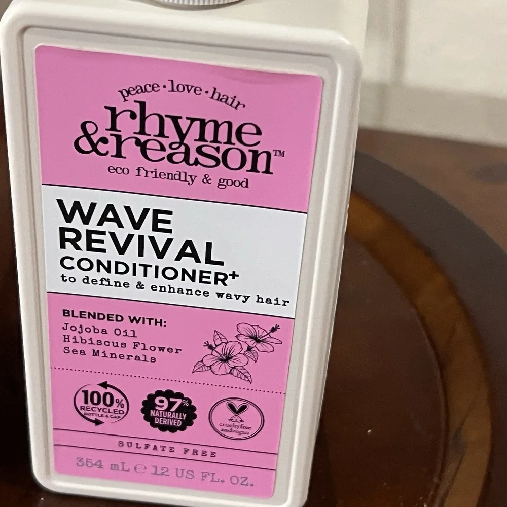 Rhyme & Reason Wave Revival Conditioner 12oz 2 Pack Wavy Hair Jojoba Sea Mineral